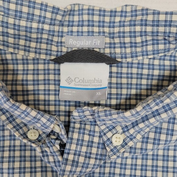 COLUMBIA Mens Blue Plaid Cotton Button Up Shirt Size XL - Picture 4 of 7